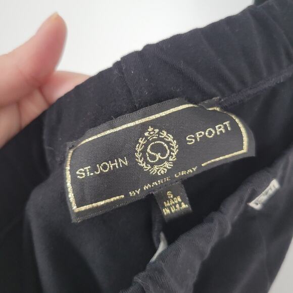 St John Sport Black Elastic Waist Straight Leg Pants S - Picture 7 of 8